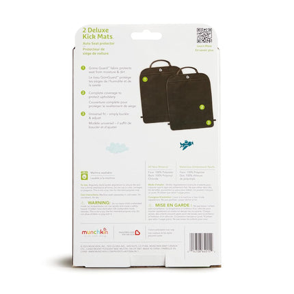 Munchkin BRICA Deluxe Kick Mats, 2 Count - Protective Car Back Seat Covers for Children