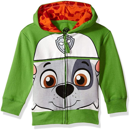 PAW Patrol Boys' Toddler Character Big Face Zip-up Hoodies, Green, 5T