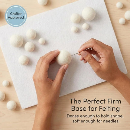 Glaciart One Wool Felt Balls, Felt Ball (110 Pieces) Mixed Sizes from 1 to 3 Centimeters, Handmade Felted Pure White Color - Bulk Small Puff for Felting and Garland