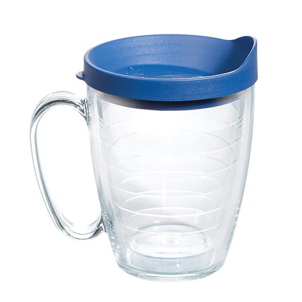 Tervis Clear & Colorful Lidded Made in USA Double Walled Insulated Tumbler Travel Cup Keeps Drinks Cold & Hot, 24oz, Turquoise Lid