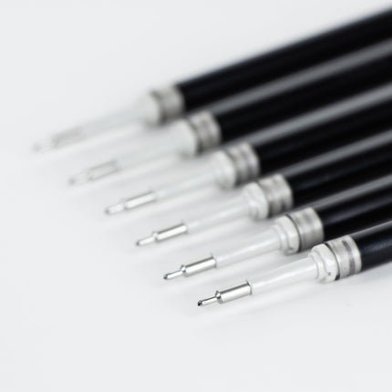 Tinta de repuesto Pentel - para bolígrafo de gel EnerGel, punta de aguja de 0,7 mm, fina, tinta negra, paquete de 6 repuestos