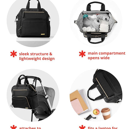 Skip Hop Main Frame Wide Open Backpack, Black