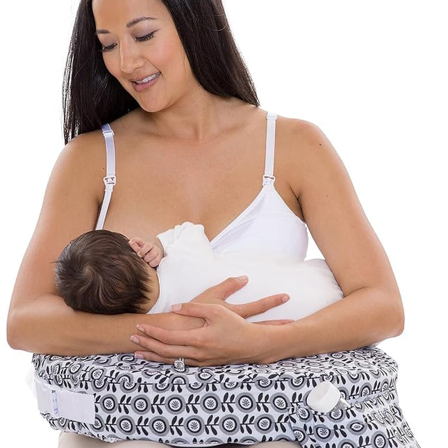 My Brest Friend Original Nursing Pillow for Breastfeeding, Nursing and Posture Support with Pocket and Removable Slipcover, Midnight Poppy