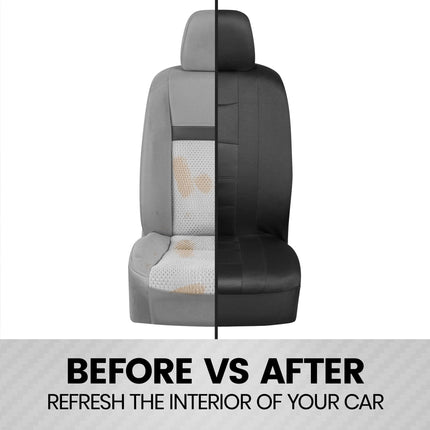 BDK CarXS Black Car Seat Covers Full Set with Matching Set of Floor Mats for SUV, Car, & Truck - Car Seat Covers Front Seats & Bench Seat Cover Car Seat Protector Car Mats Full Set Interior Covers