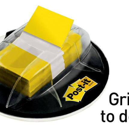 Post-it Flags, Yellow, 1-Inch Wide, 200/Desk Grip Dispenser (680-HVYW)