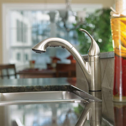 Moen 7545C Camerist One-Handle Pullout Kitchen Faucet Featuring Power Clean and Reflex, Chrome