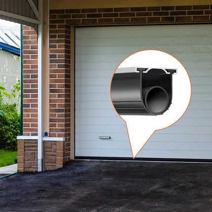 VEVOR Garage Door Seals Bottom Rubber, U Shape +O Ring Garage Door Bottom Weather Seal with Pre-drilled Aluminum Track Retainer Kit, 16ft 5/16 inch T-Ends and 3 3/4 inch Width, for Doors, Black