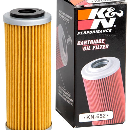 K&N Powersports Oil Filter - Cartridge 33x87mm compatible with Husqvarna, KTM (KN-652), Black
