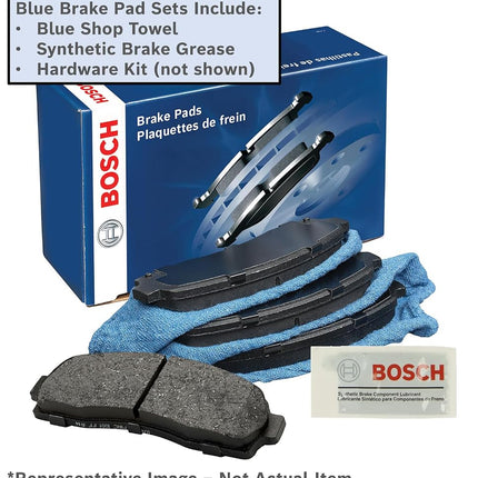 BOSCH BE996H Blue Ceramic Disc Brake Pad Set With Hardware - Compatible With Select Lexus RX330, RX350, RX400h; Toyota Highlander; REAR