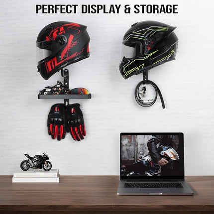 PUERSI Helmet Holder Wall Mount - 180° Rotation Motorcycle Helmet Hanger
