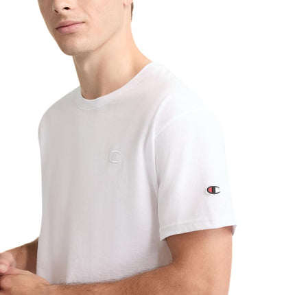 Champion Men's T, 100% Cotton, Crewneck, Short-Sleeve Shirts Tee, C Logo (Big & Tall), White, 4XL