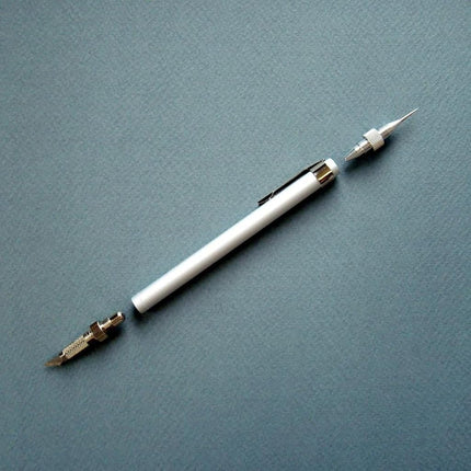 NT Cutter Aluminum Holder Art Knife with Needlepoint and Burnishes, 1 Knife (D-1000P)