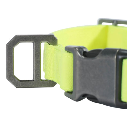 Carhartt Nylon Duck Dog Collar, Fully Adjustable Durable 2-Ply Cordura Nylon Canvas Collars for Dogs, Brite Lime, Medium