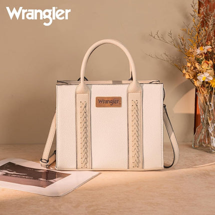 Wrangler Tote Bags for Women Top-handle Handbags and Purse for Women with Adjustable Strap, A-beige, Medium