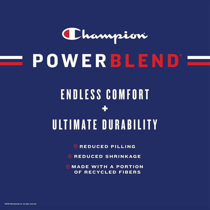 Champion Men's Graphic Powerblend Fleece Hood Sweatshirt, Black/Champion Script, L