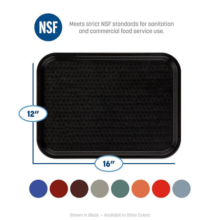 Carlisle FoodService Products Cafe Fast Food Cafeteria Tray with Patterned Surface for Cafeterias, Fast Food, and Dining Room, Plastic, 16.31 x 12.06 x 0.7 Inches, Chocolate, (Pack of 24)