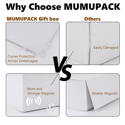 MUMUPACK White Gift Box,19x16x6 Extra Large Gift Boxes With Lids For Presents Includes Ribbon And Diy Printable Sticker Paper,Bridesmaid Proposal Box,Magnetic Gift Box For Birthday,Wedding,Graduation