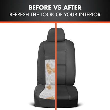 BDK Croc Skin Faux Leather Full Set Black – Front and Back Split Bench Seat Covers, Airbag Compatible, Interior Covers for Cars Trucks Vans and SUVs