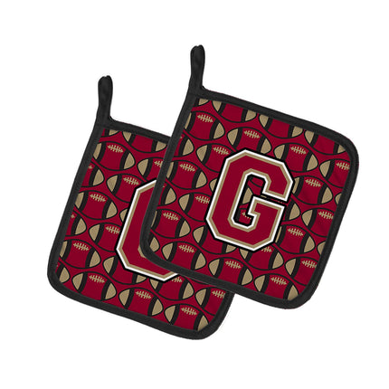 Caroline's Treasures Letter G Football Garnet and 