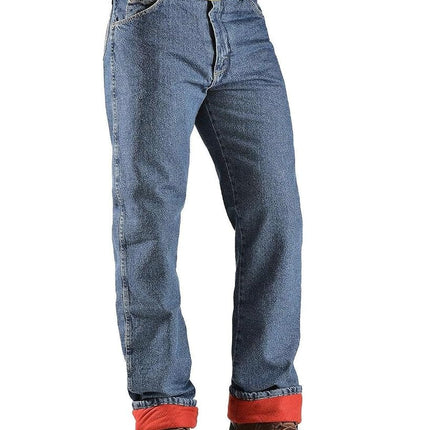 Wrangler Men's Rugged Wear Jean, Woodland Thermal, Stonewashed Denim, 34W 30L UK