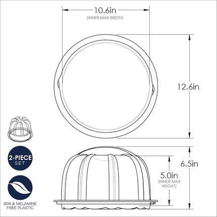 Nordic Ware 50099AMZM Conservador de Pastel Bundt Transparente, Plástico, Color Verde Agua