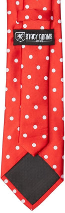Stacy Adams Men's Satin Dot Tie Set, Fire Red, One Size
