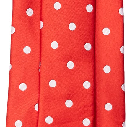 Stacy Adams Men's Satin Dot Tie Set, Fire Red, One Size