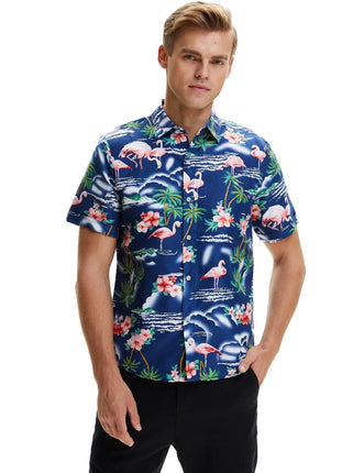 SSLR men's flamingos, flowers leisure Aloha, Hawai