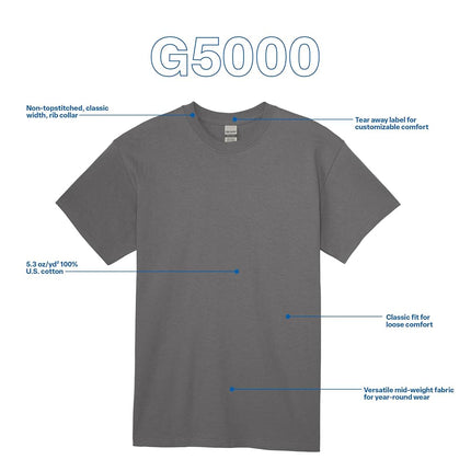 Gildan Men's Heavy Cotton T-Shirt, Style G5000, Multipack, Charcoal (3-Pack), 3X-Large