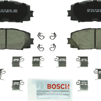 Bosch BC1184 QuietCast Premium Ceramic Disc Brake Pad Set For Scion: 2013 iQ; Toyota: 2012-2017 Prius C, 2007-2017 Yaris; Front