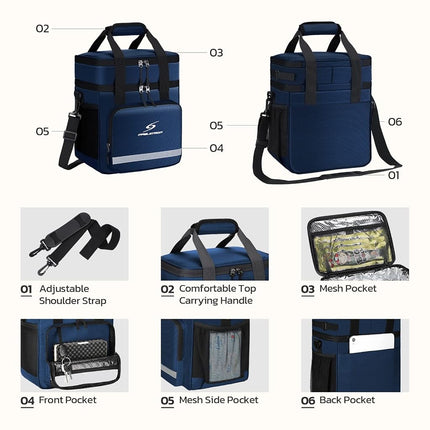 Maelstrom Lunch Box for Men,Insulated Lunch Bag Women/Men,Leakproof Lunch Cooler Bag,Lunch Tote Bag for Work,Medium,Blue
