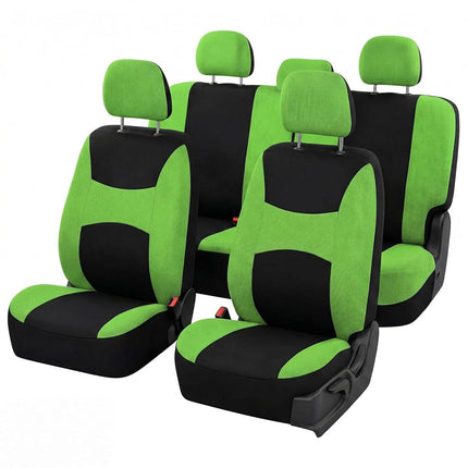FH Group FB030GREEN115-SEAT Universal Fit Green Bucket Automotive Seat Covers and Bench Cover fits most Cars, SUVs, and Trucks (Full Set Airbag Compatible with Split Bench)