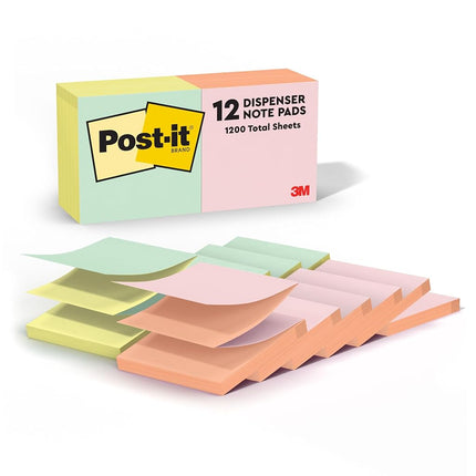 Post-It Pop-up Notes, 3 in x 3 in, Alternating Ultra Colors, 12 Pads per Pack