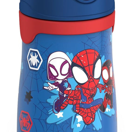 THERMOS Vacuum Insulated Stainless Steel 10oz Straw Bottle, Spidey and His Amazing