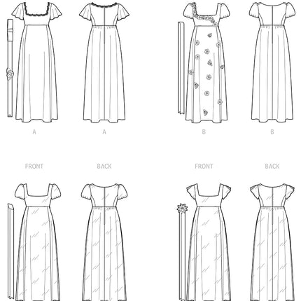 Simplicity Sewing Pattern S9434 Misses’ and Women’s Regency-Style Dresses