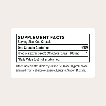 Thorne Research - Rhodiola - Vitamin Supplement for Stress Relief - Enhances Sleep & Mental Focus - 60 Capsules