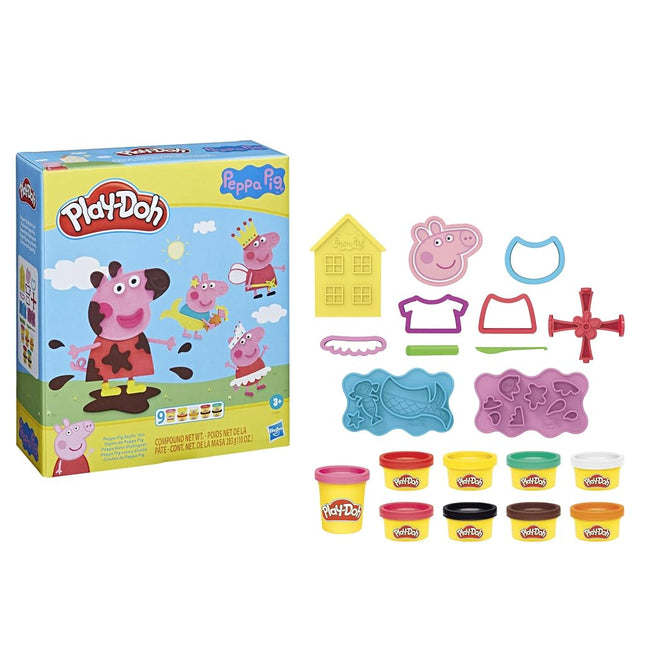Play-Doh Peppa Pig Stylin' Set, Peppa Pig Playset with 9 Play-Doh Cans and 11 Tools, Peppa Pig Toys for 3 Year Old Girls and Boys and Up