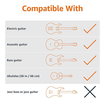 Amazon Basics Portable Foldable Guitar Stand, Lightweight Tripod Design with Non-Slip Padding, Height Adjustable for Acoustic, Electric, and Bass Guitars, Black