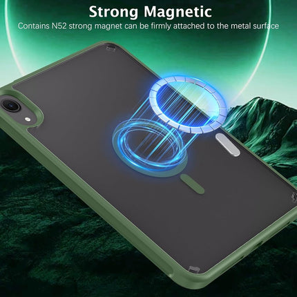 Telaso for iPad mini 7 A17 Pro 2024/iPad Mini 6 2021 8.3 Inch iPad mini 7th/6th Gen Magnetic Case, Translucent Matte Back Soft TPU Bumper Military Grade Protective Case for iPad mini 7/Mini 6, Green