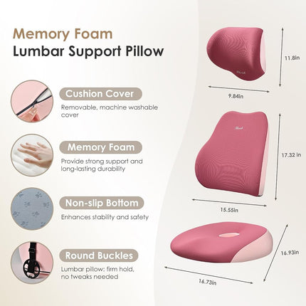 FLORICH Seat Cushion and Lumbar Support Pillow
