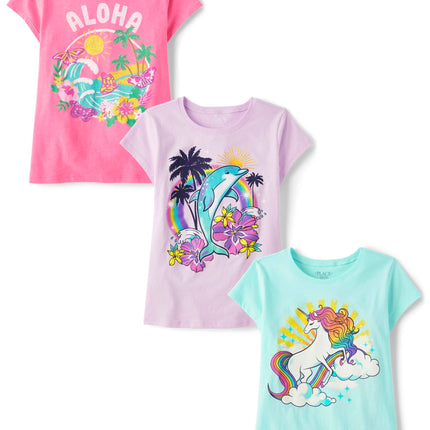 The Children's Place Girls' Animal Short Sleeve Gr