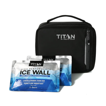 Titan Fridge Cold Lunch Box with 2 350g Ice Walls®, Black Ice