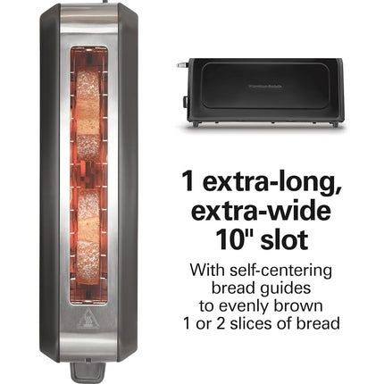 Hamilton Beach Extra Wide Long Slot 2 Slice Toaster, Browning Control With 7 Shades, Bagel Function, Cancel Button & Auto Shutoff, Modern Slim Design Fits Any Space, Black (22989)