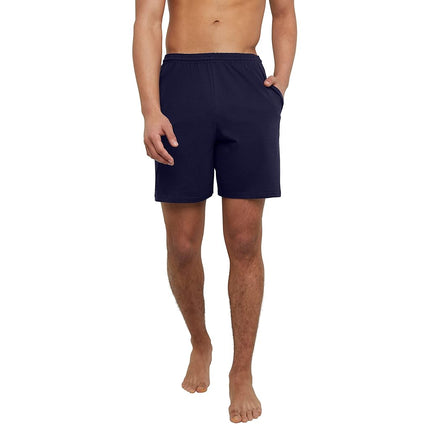 Hanes Men's Originals Cotton Pockets, Pull-on Jersey Gym Shorts, 7", Athletic Navy, 3X-Large