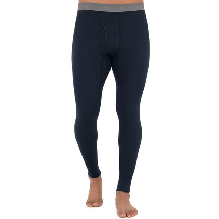 Fruit of the Loom Men's Recycled Waffle Thermal Underwear Set (Top and Bottom), Navy, Large