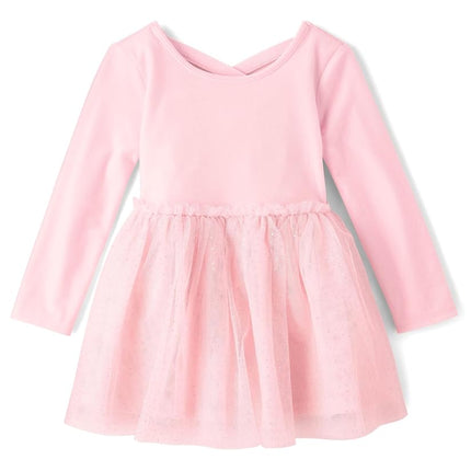 The Children's Place Baby Girls' and Toddler Long Sleeve Tutu Dress, Rose Mist, 5T