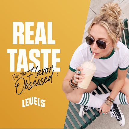 Levels Grass Fed Whey Protein Powder, No Artificials, 24G of Protein, Vanilla Bean, 12 Count