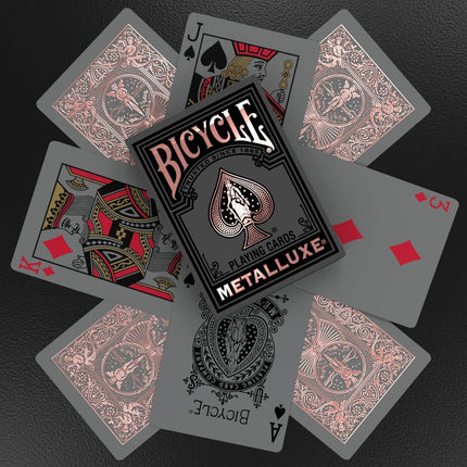 Bicycle Black and Rose Gold Metalluxe Playing Cards – Premium Foil Metalluxe Deck– Classic Poker Size, Collectible Luxury Design, Great for Game Night, Gifting, and Stocking Stuffer