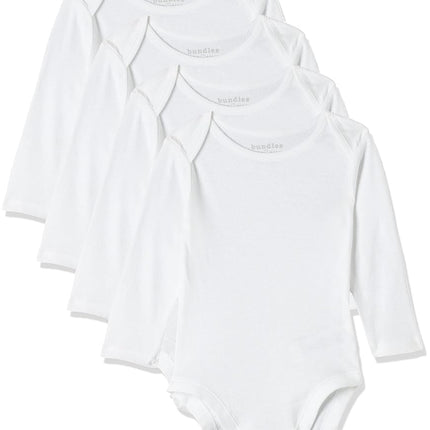 Lot de 4 grenouillères en 100 % coton à manches courtes The Children's Place pour bébé, blanches, 9-12 mois