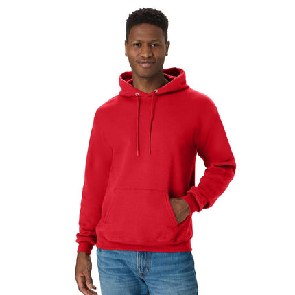 Hanes Men's Sweatshirt, EcoSmart Fleece Hoodie, Cotton-Blend Fleece Hooded Sweatshirt, Plush Fleece Pullover Hoodie, Deep Red, S